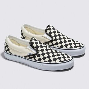Vans Black and White Checkerboard Slip-Ons